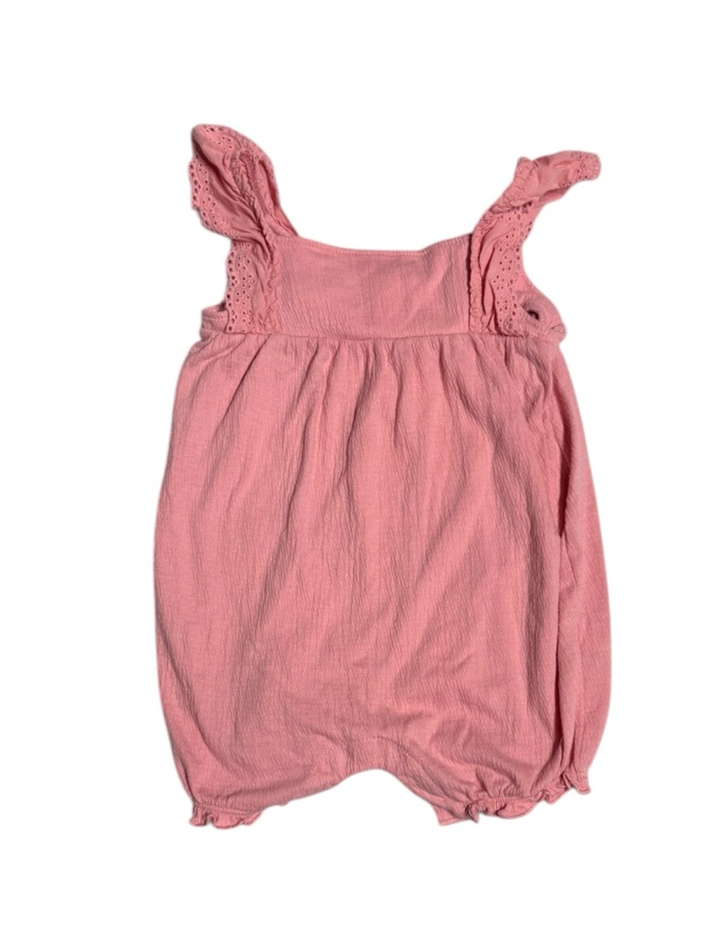 Carter's Baby Girl Dusty Pink Ruffle Romper Size 9 Months